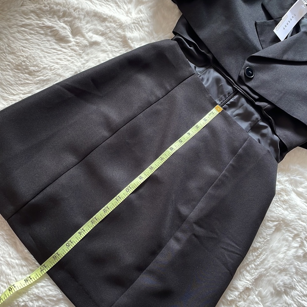 Topshop two-in-one Cutout Detail blazer mini dress in black - Picture 13 of 16